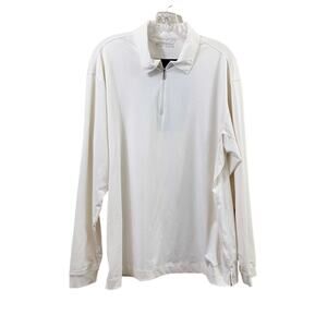 Nike Golf Nike Fit Dry Quarter-Zip White/Blue Long Sleeve Shirt